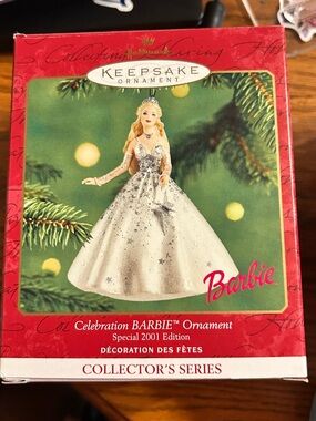 Hallmark Barbie Celebration Ornament - White and Silver
